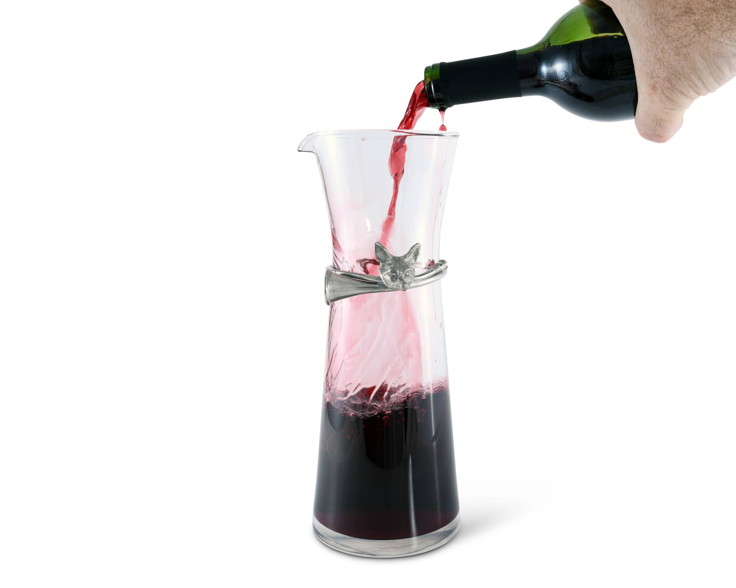 Vagabond House - Wholesale Carafe - Wine Carafe with Pewter Hunt Equestrian Horn6