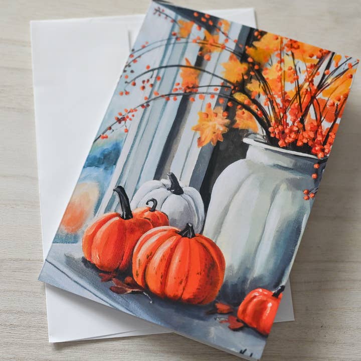 Fall Floral 5x7 Greeting Card for wholesale by Noel Butler Art
