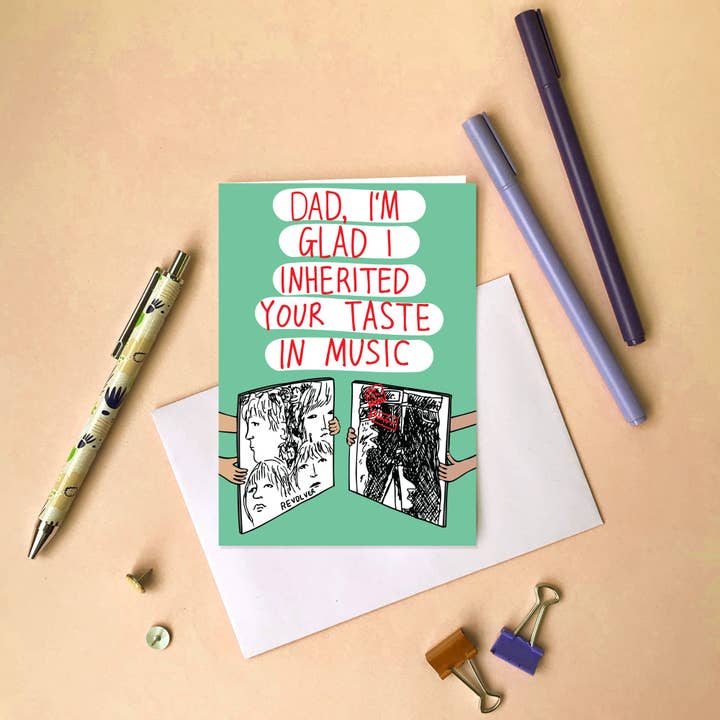 Able And Game - Wholesale Father’s Day card - Dad, I'm Glad I Inherited Your Taste In Music
