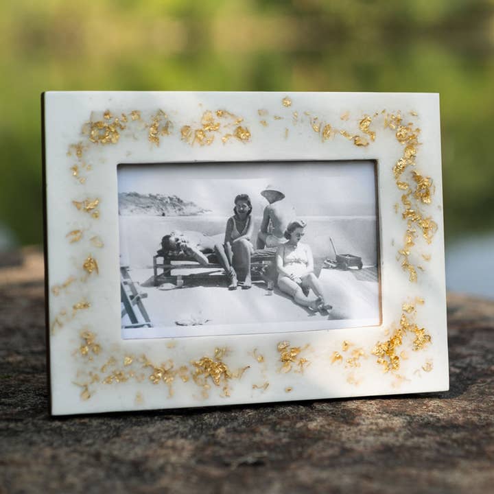 4x6 Photo Chryses Picture Frame Resin Gold Flake for wholesale by Foreside Home & Garden