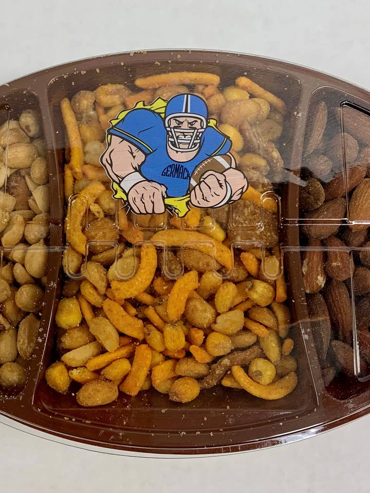 Germack Football Snack Tray for wholesale by Germack Pistachio Company