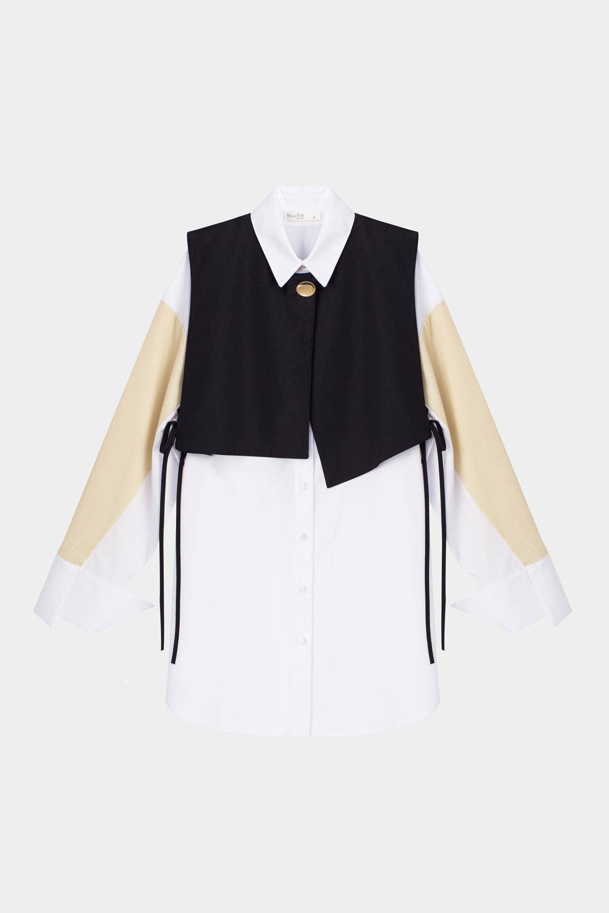 Bianco CAMICIA IN POPELINE CON GILET in vendita all'ingrosso su Faire0