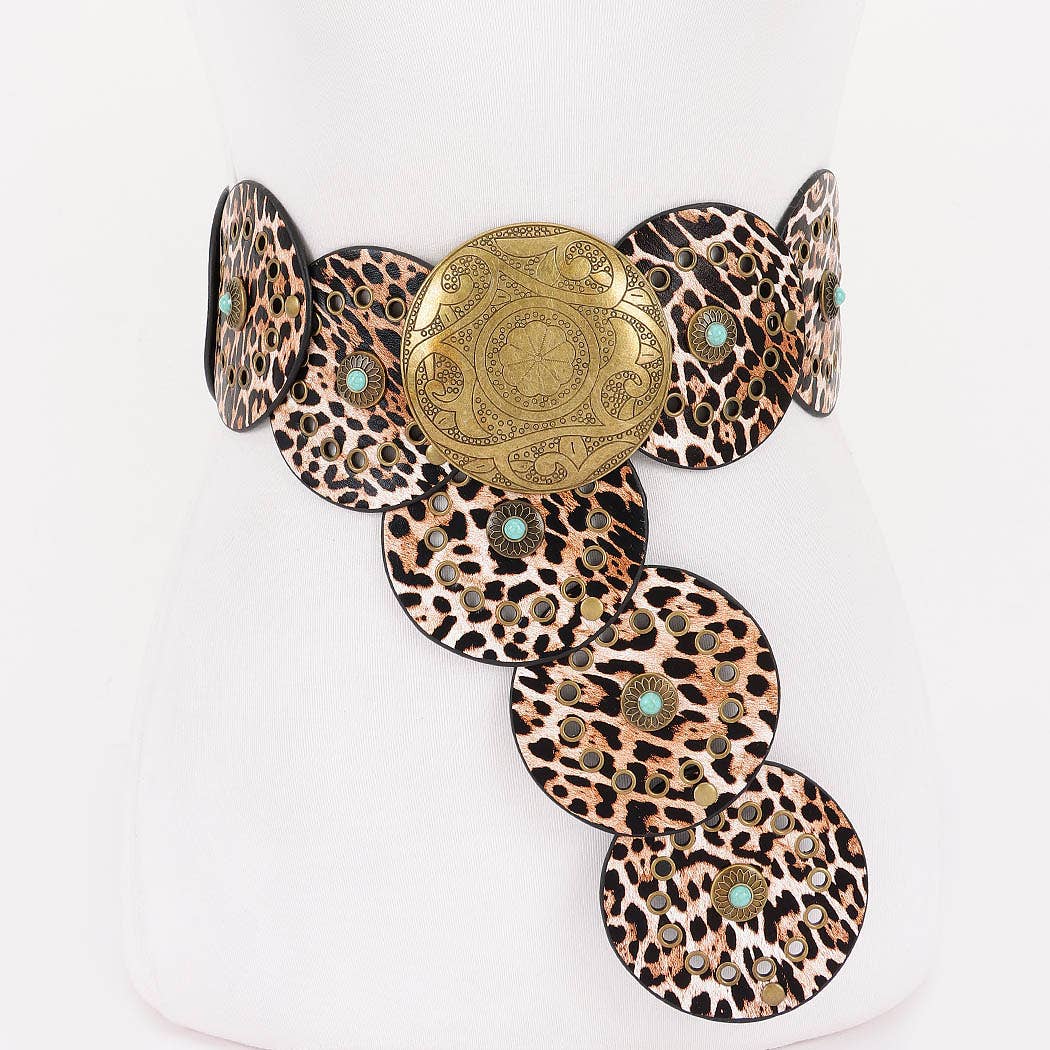 3AM BY H&D ACCESSORIES - Wholesale Belt - Women's - Faux Leather Disc Belt2