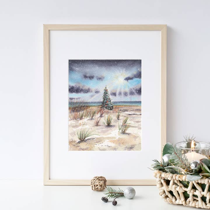 Impression Fine Art Jour de Noël à la plage 8 x 10 ou 5 x 7 pour la vente par ALR Designs