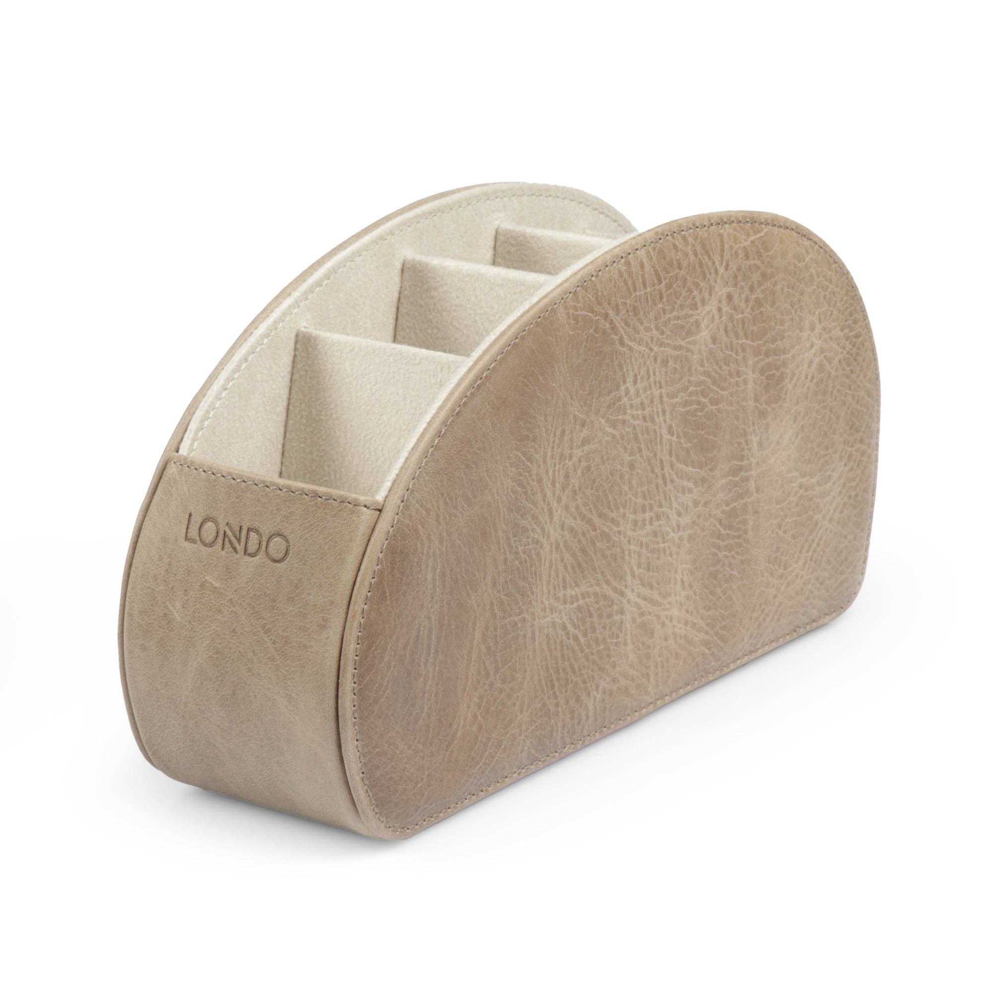 Londo - Wholesale Desk Organizer - Londo Remote Control Holder with 5 Pockets, Store DVD, Blu-Ray, TV, Roku or Apple TV Remotes, Italian Top Grain Leather with Suede Lining13