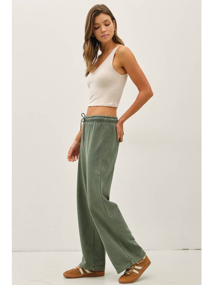 Be Cool - Vente Pantalon – femme - PANTALON LARGE EN MOLLETON DE COTON DÉLAVÉ À L'ACIDE6