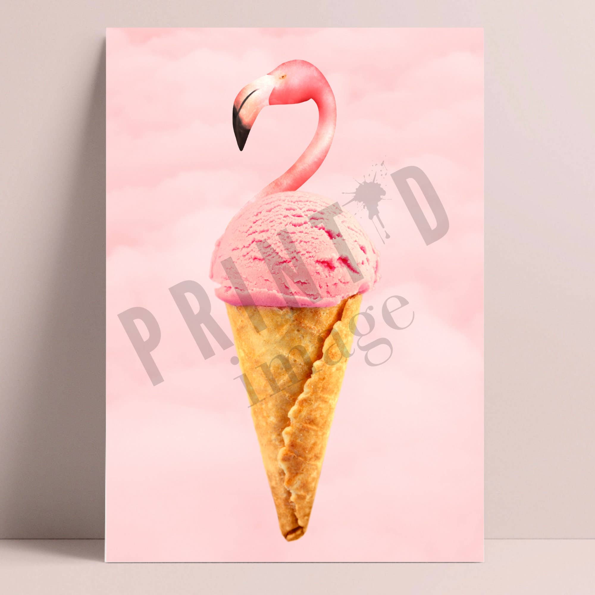 PRINTD image – Engroshandel Kunsttryk – Pink Flamingo Print, Ice Cream Print, Retro Vægtryk2