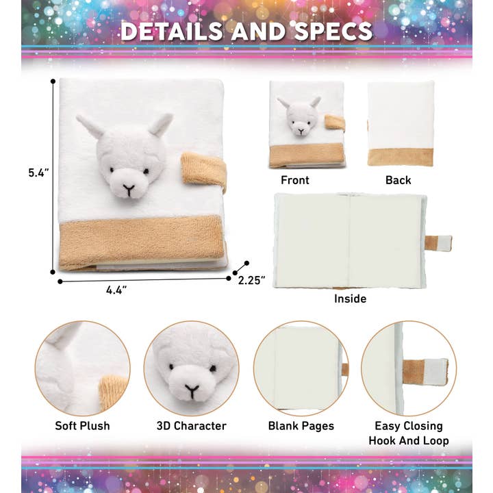 Cota Global - Wholesale Stuffed/Plush Toy - Kids & Baby - Plush Notebook - Llama1