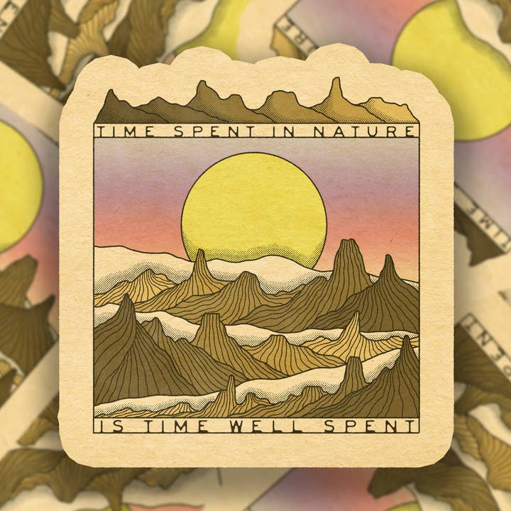 Vinyl-Aufkleber „Time Spent In Nature“ für den Großhandel von SheeleyCo