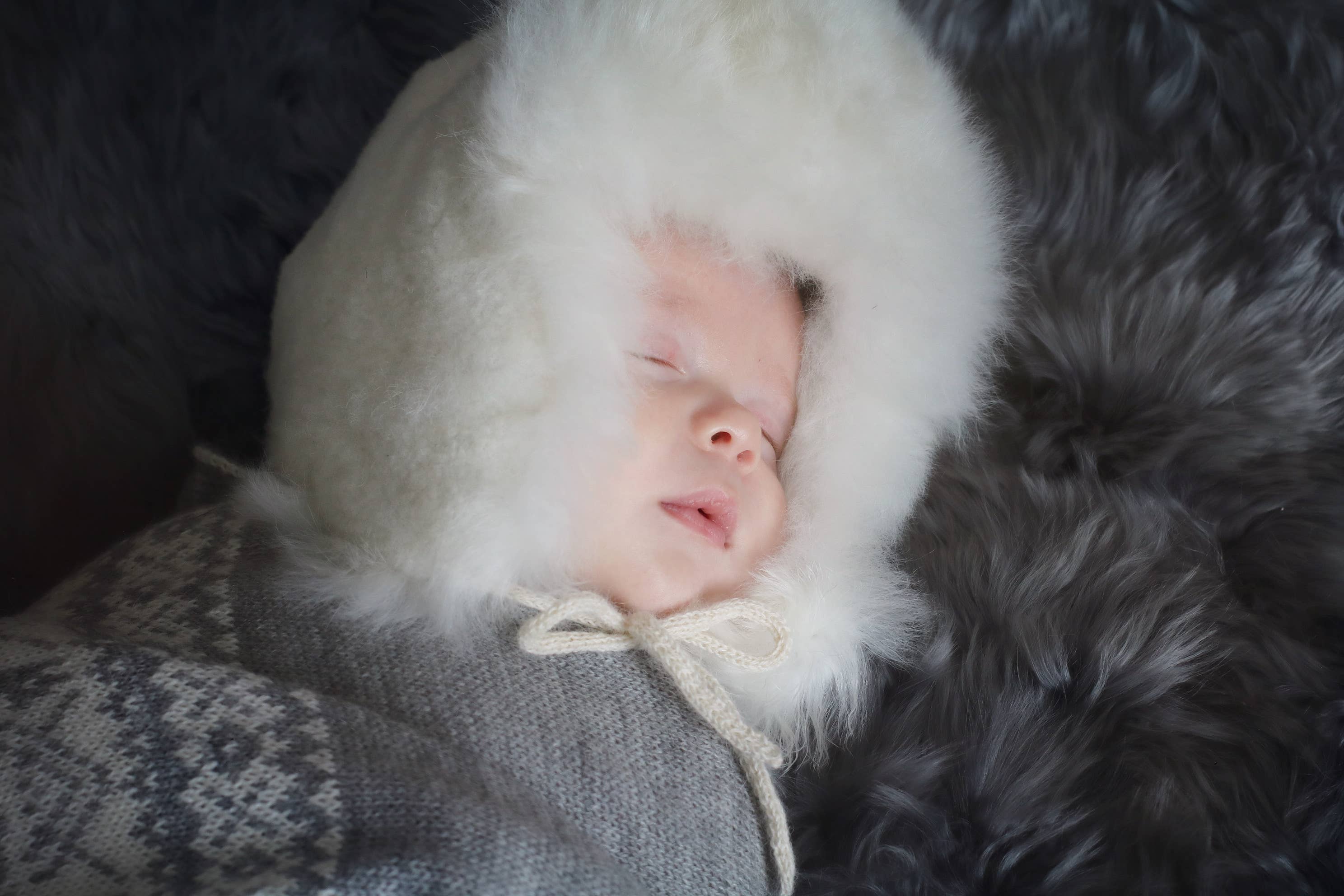 Samantha Holmes Alpaca Clothing and Gifts - Wholesale Trapper/Bomber Hat - Kids - Alpaca Fur Baby Trapper Hat - Made to Order2