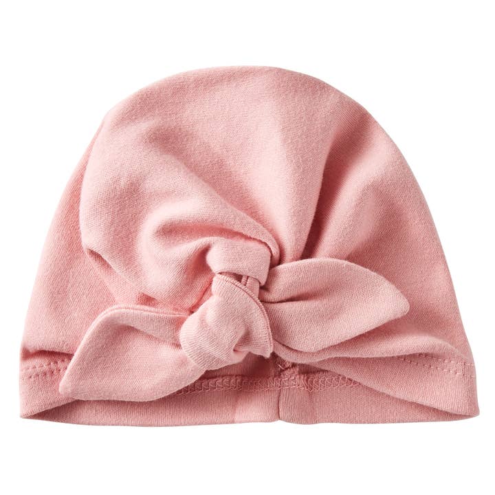 Tea pink turban birth hat for wholesale by BB&Co