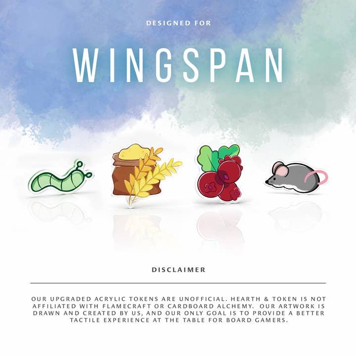 Ensemble de jetons de jeu en acrylique Wingspan, impression recto-verso pour la vente par Naytendo