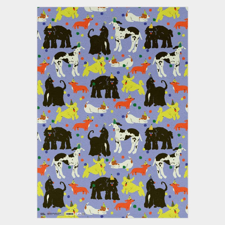 Puppy Party Gift Wrap by Zsófia Győrfi for wholesale by Evermade