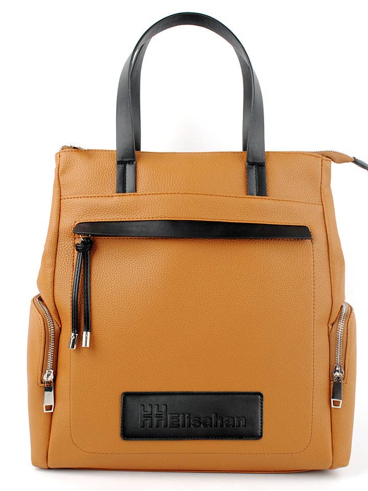 Brown Women Zipper Tote Bag for wholesale by sassy kids palace