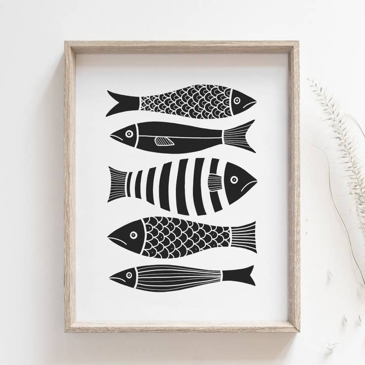 Fish Illustration / Handmade Giclée Print for wholesale by Bleu Marie Artwork