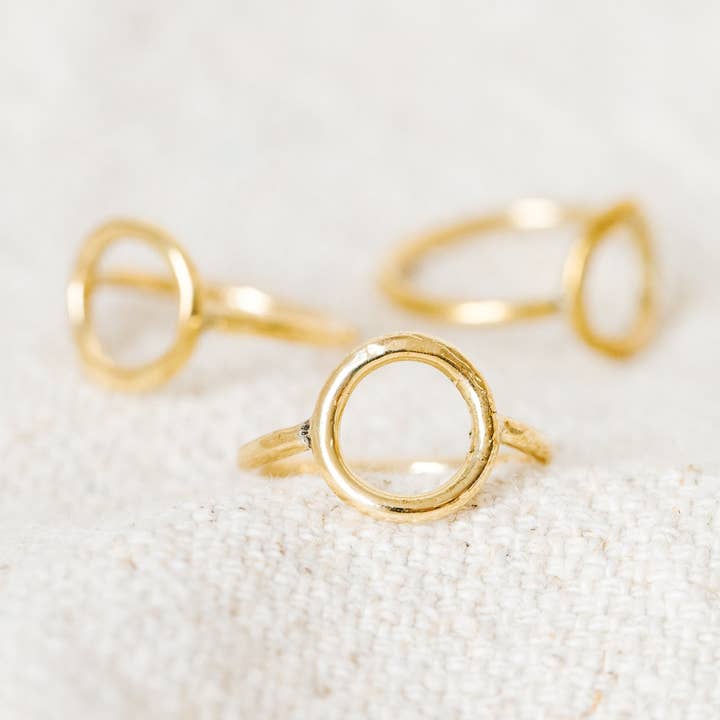 Minimalist Open Circle Band Ring for wholesale by Amsha