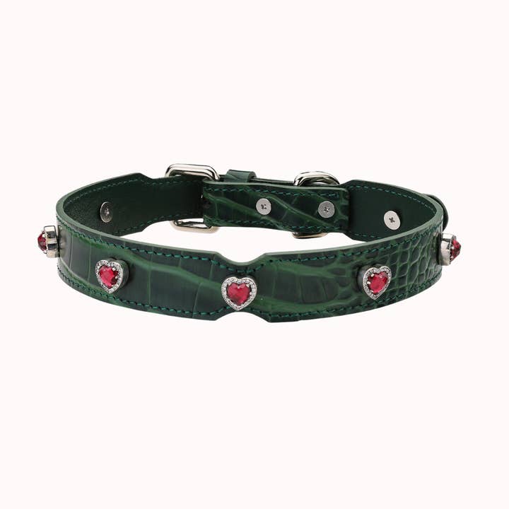 Hearts In The Jungle Dog Collar Set for wholesale by Xparkles