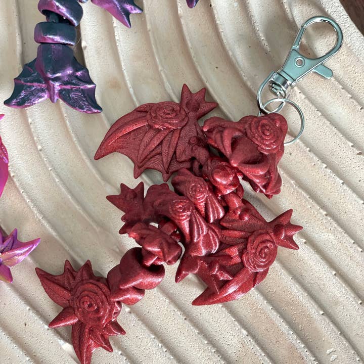 Baby Rose Dragon keychain for wholesale by Cloud Nine 3d Studio