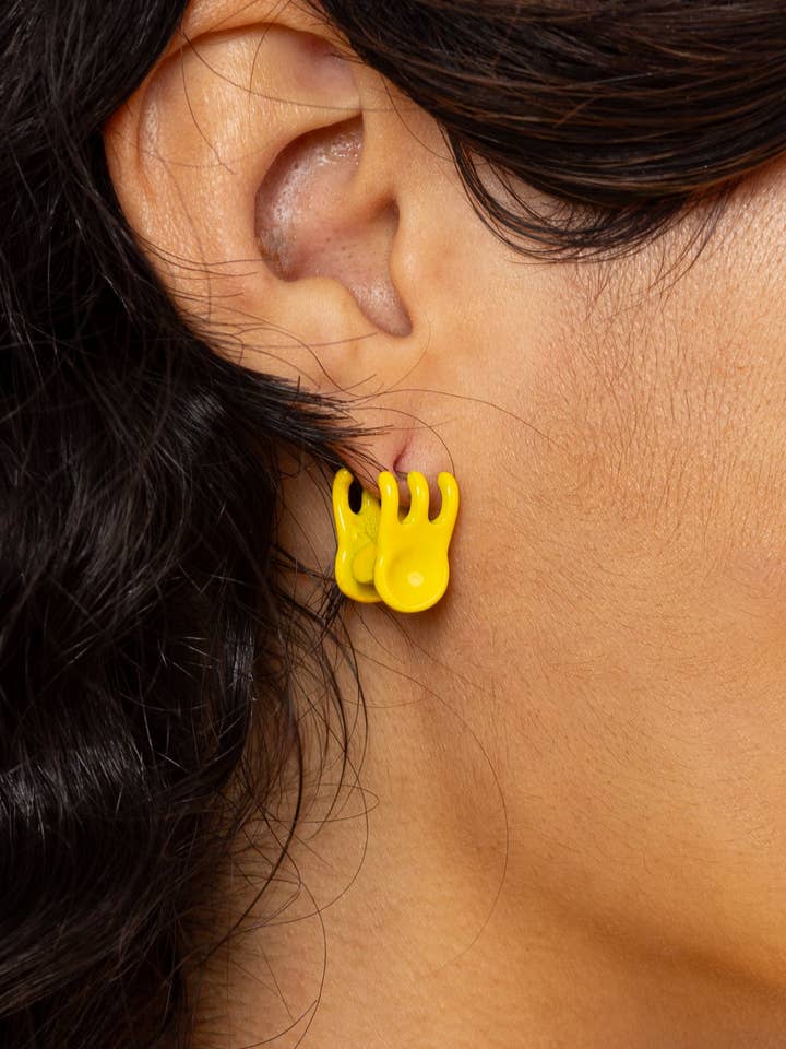 Mini Claw Clip Hoops in Lemon for wholesale by Coco Clem