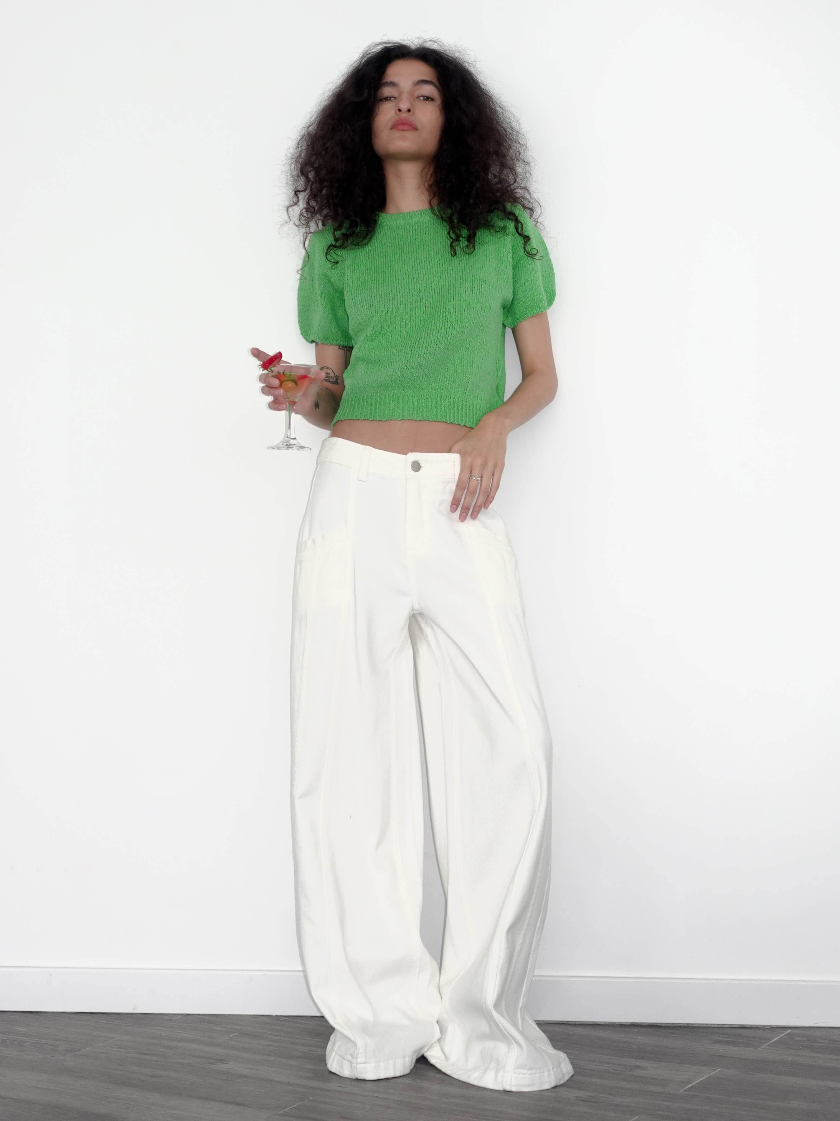 CUBIC – Engroshandel Strikket top - Dame – Rund hals løs strik T-shirt8