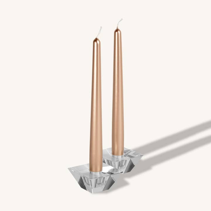 Metallic Copper Taper Candles - 10 Inch - 12 Pack for wholesale by Hyoola Candles