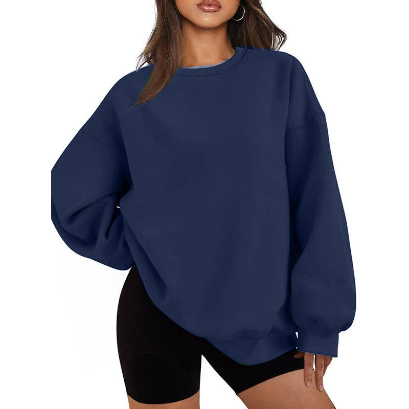 Masyal - Wholesale Sweatshirt - Women's - Women Oversize Solid Mock Neck Sweatshirt for Game Day15