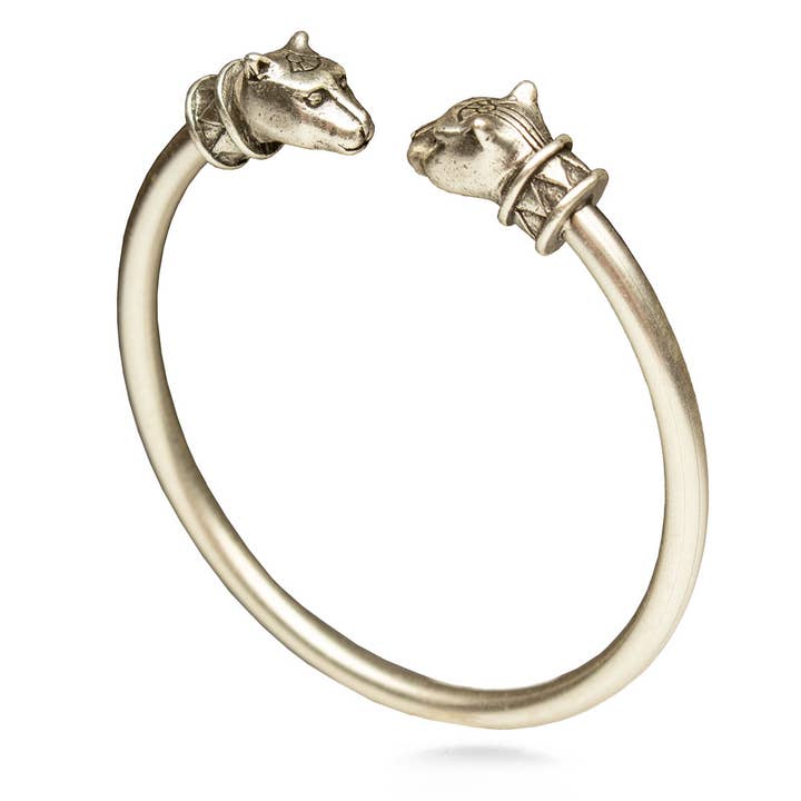 Egyptian Cat Cuff Bracelet - Silver Finish - Bastet Goddess for wholesale by Discoveries, Inc.