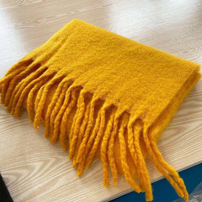 Dipped Shop - Wholesale Scarf - Women's - 2+ Solid Color Tassel Mohair Scarves DPKS100217