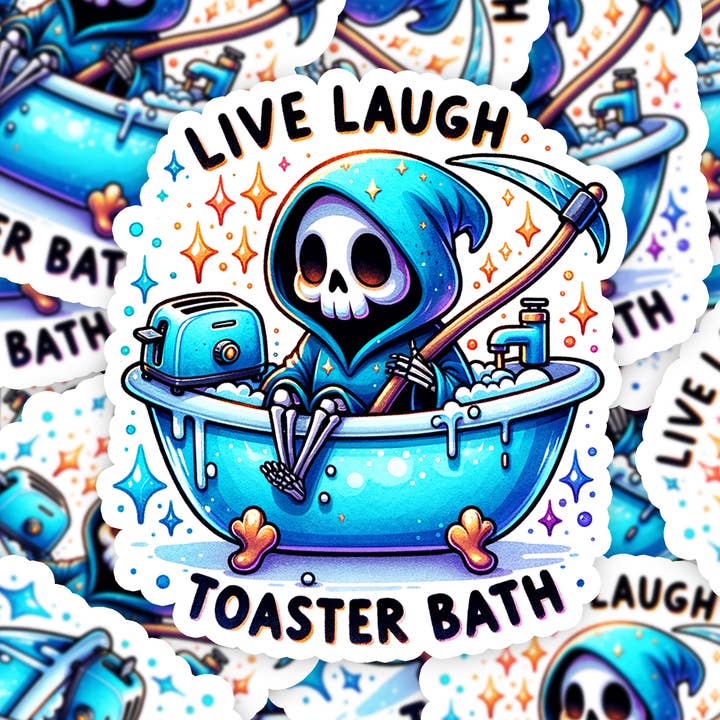 Toaster Bath Reaper Sticker for wholesale by MyHauntedSpace