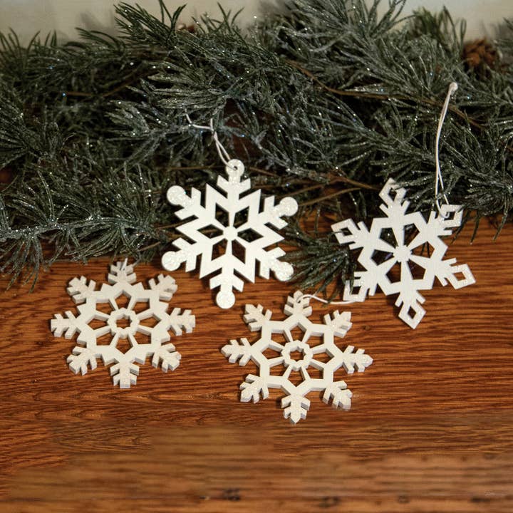 Col House Designs - Wholesale Ornament set - Sparkle Snowflake Ornament, 3.5", 4 Assorted1