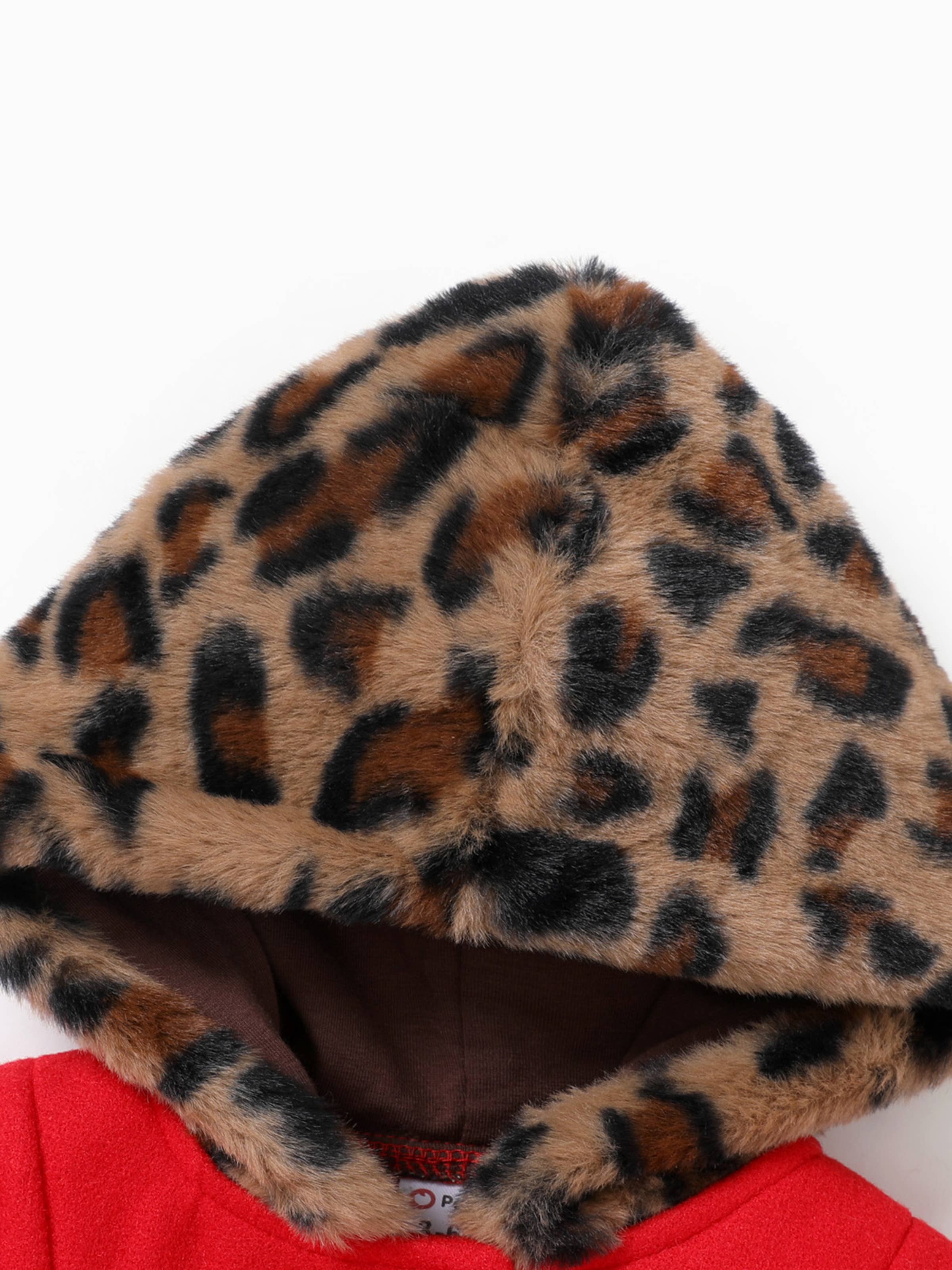 PatPat - Wholesale Coat - Baby - Baby Red Long-sleeve Button Leopard Hooded Wool Blend Coat29
