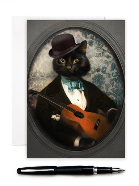 Felix Fitzpatrick - Carte de voeux chat pour la vente par The Lonely Pixel