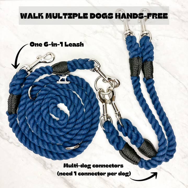 Parker & Co. – wholesale Hundkoppel - Hund – Bomullsrep Multi-Dog kopplingskontakt5