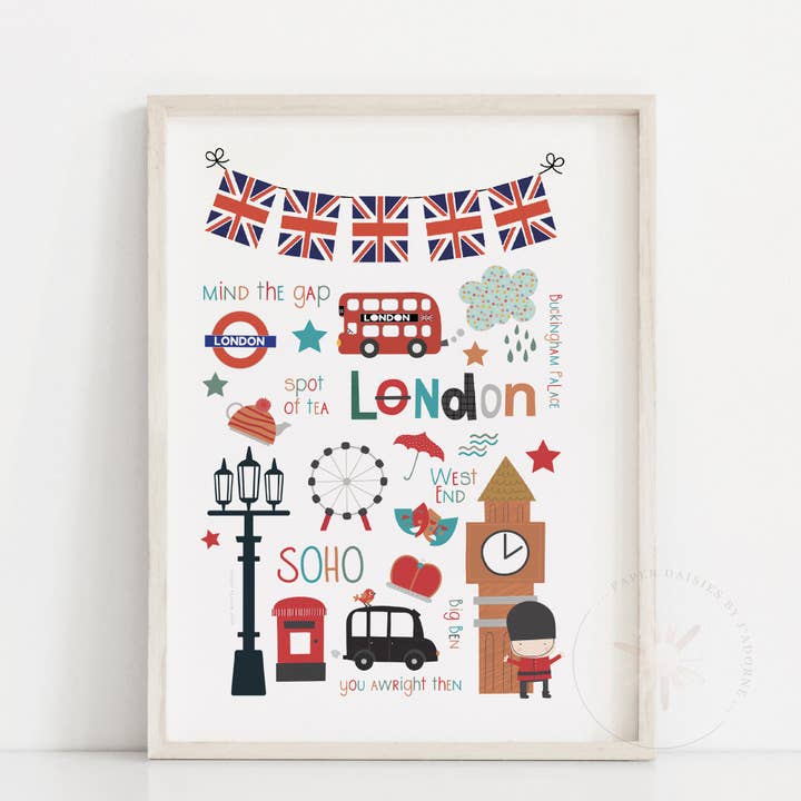 Impressão A4 de Londres por atacado de Paper Daisies by j'adorne