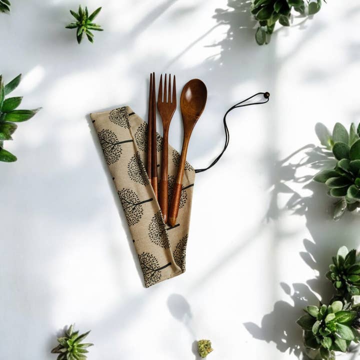 Bamboo Switch - Wholesale Assorted Cutlery Set - Coconut Utensil Cutlery Set | Travel Bestseller