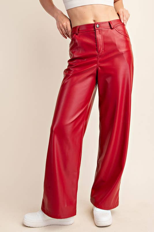 Peace Love Line – Engroshandel Bukser - Dame – PL3448 - PU LÆDER LIGE BUKSER17