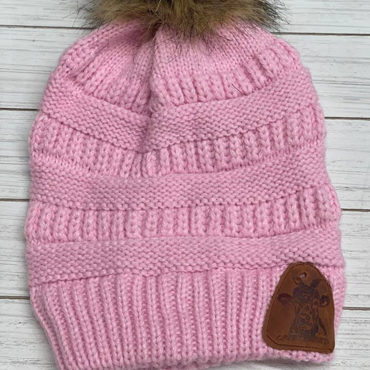 Crazy Heifers Wholesale - Wholesale Beanie – Women's - Fur Pom Beanies5