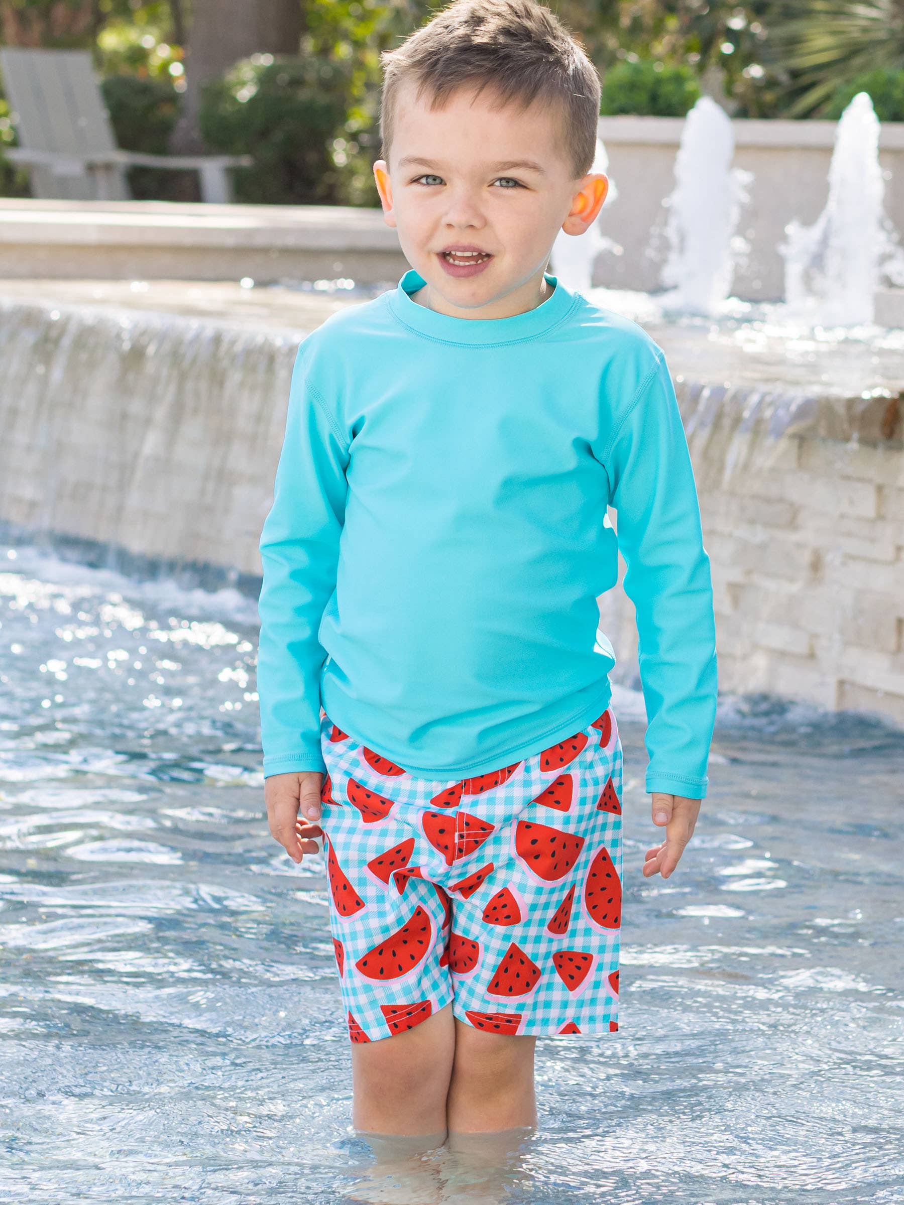 Azul Bañador de Cuadros de Sandía para Niños de venta al por mayor en Faire6