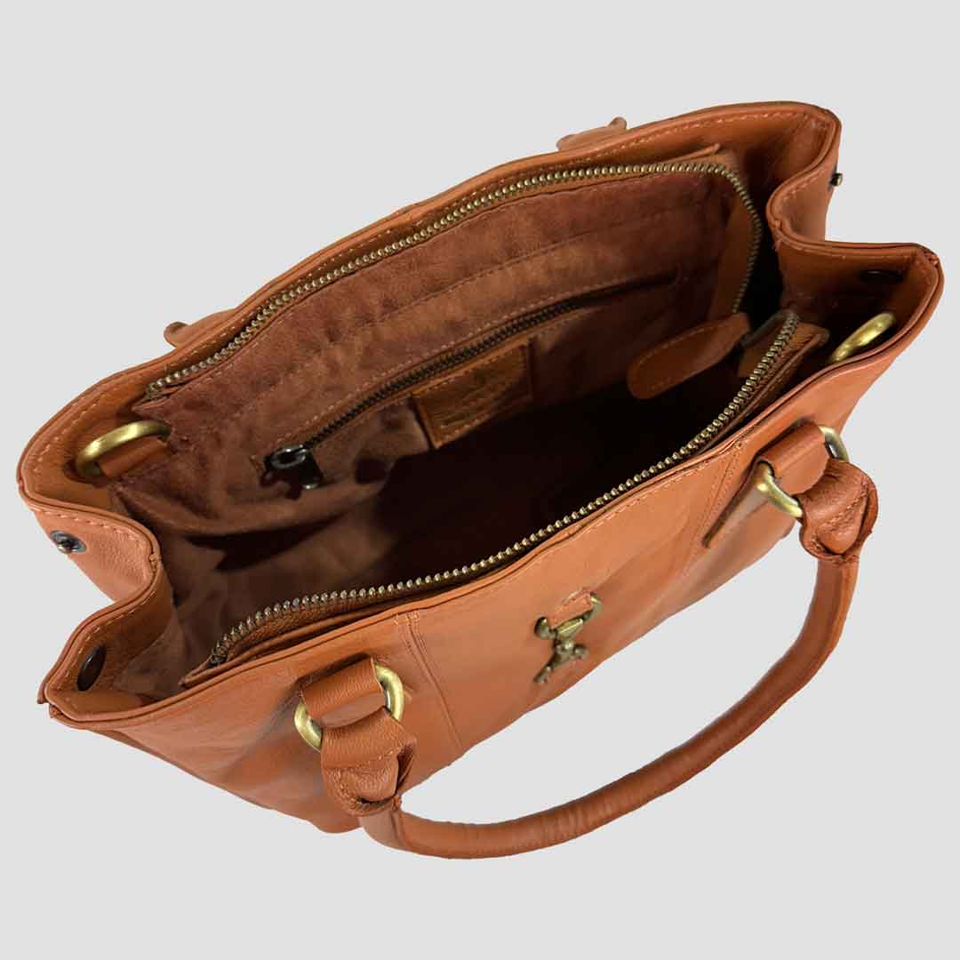 REMOVED BRAND - Wholesale Top Handle Bag - Women's - Sadie Handbag with Snaffle in Tan6