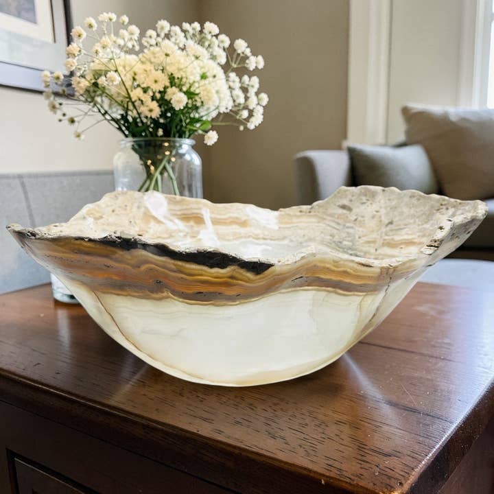 Cuenco de ónix mexicano de color claro - Cuenco grande - para venta al por mayor de Rock Paradise