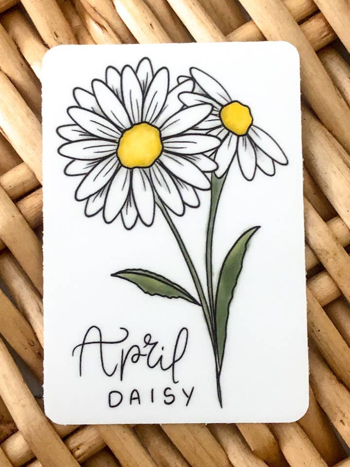 April Daisy Sticker || Waterproof || Vinyl for wholesale by Living Creativity