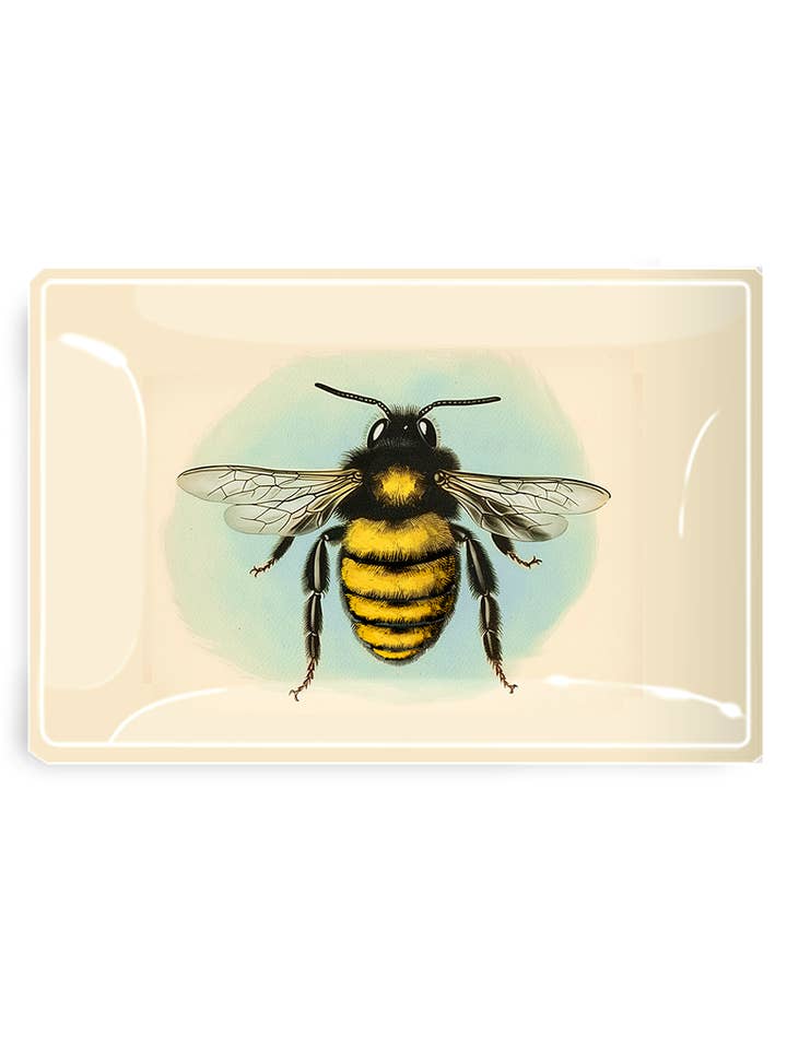 Plateau en verre découpé Abeille dorée Ciel bleu pour la vente par Ben's Garden
