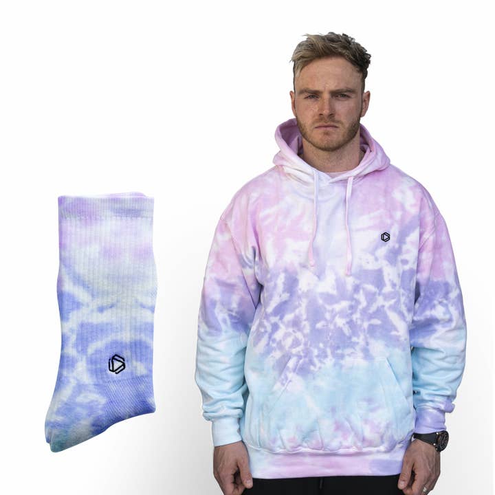 Felpa con cappuccio e calzini tie-dye per la vendita all'ingrosso da parte di HEXXEE