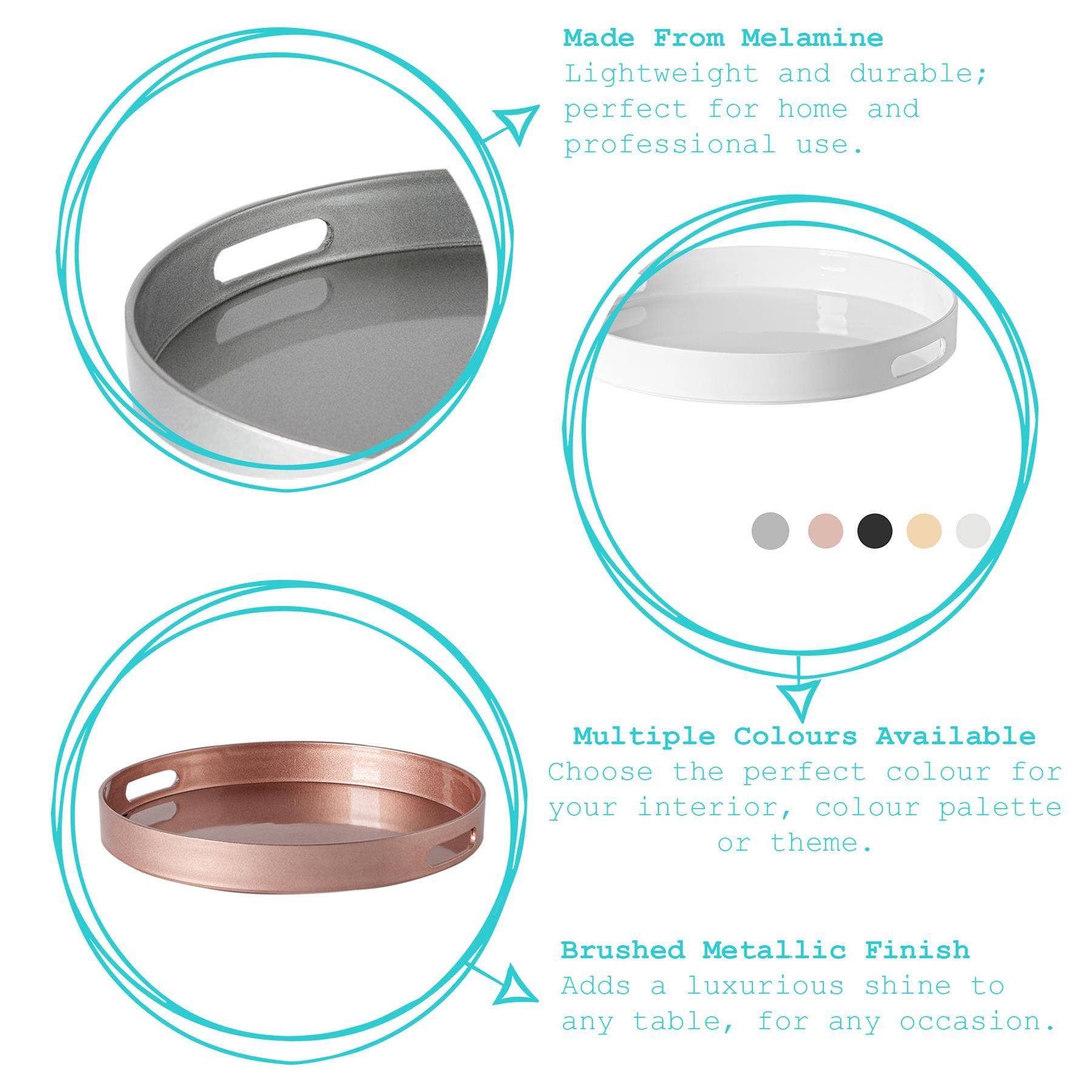 Rinkit Ltd – Engroshandel Serveringsbakke – Argon Bordservice Runde Serveringsbakke -33cm - Sort4