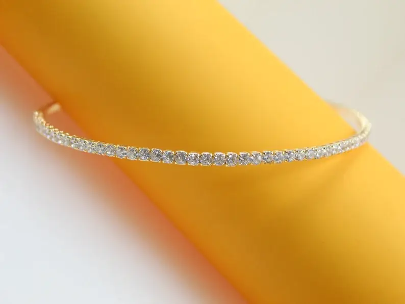 MIA Jewelry - Wholesale Choker/Collar - 18K Gold Filled Tennis Zirconia Stone Neck Choker0