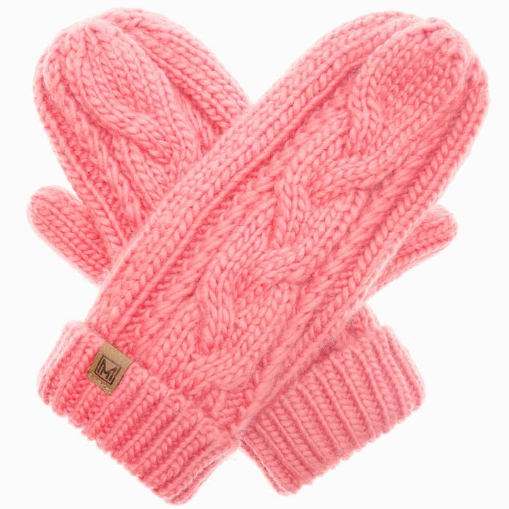 Fashion City - Wholesale Mittens - Women's - Winter Gloves Cable Knit Mittens with Fleece Lined7