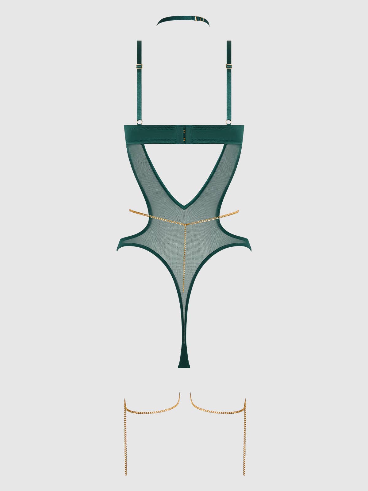 House of Desire - Vendita all'ingrosso Body intimo - Donna - TEDDY CON COLLETTO ALL'AMERICANA IN RASO E CATENA EVANGELINE11