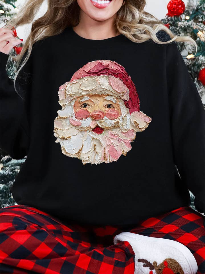 Wholesale Accessory Market - Wholesale Graphic Sweatshirt - Women's - The Painted Santa Heavy Blend Crew Sweatshirt