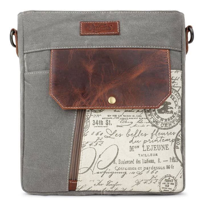 Sixtease Bags USA – wholesale Axelväska - Dam – Canvas Läder Crossbody-väska för kvinnor - Alabaster/Silver