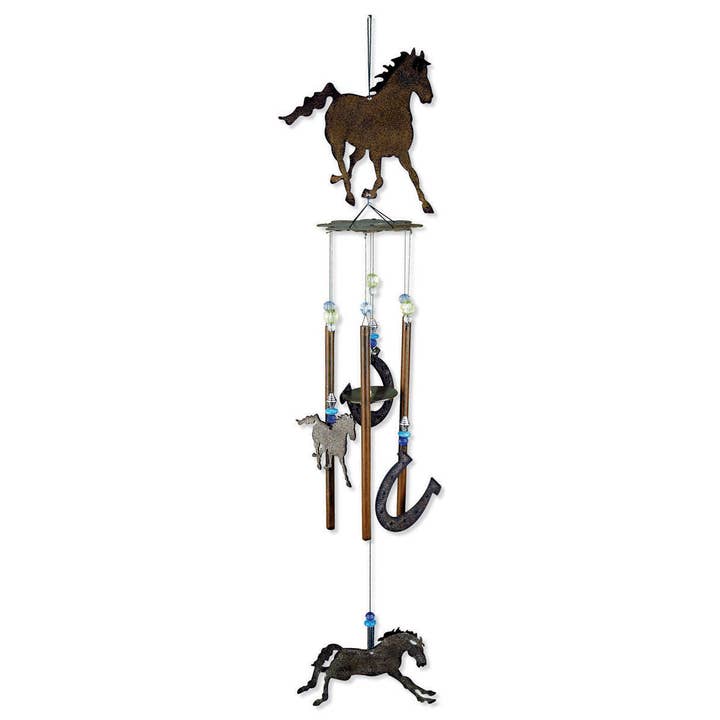 Sunset Vista Designs - Wholesale Wind Chime - 28" Galloping Cowboys Wind Chime Garden Decor - 80315